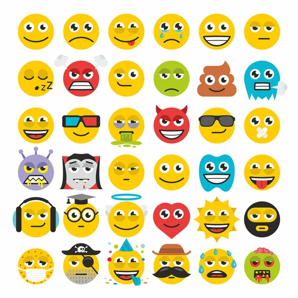 Conjunto de emoticons vetor —  Vetores de Stock