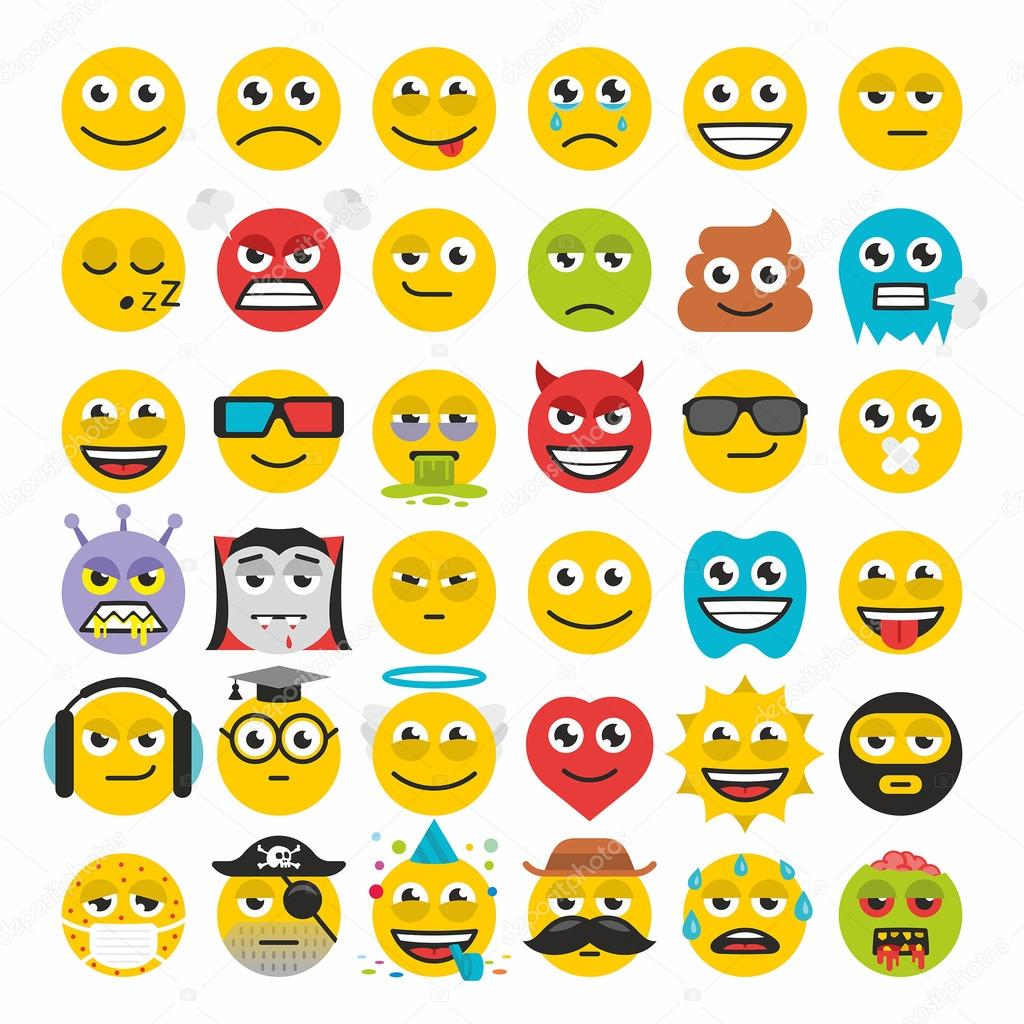 Set of emoticons vector Stock Vector by ©Volykievgenii 104208806