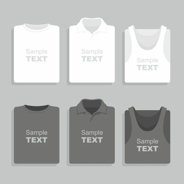 Conjunto de camisetas plegadas — Vector de stock