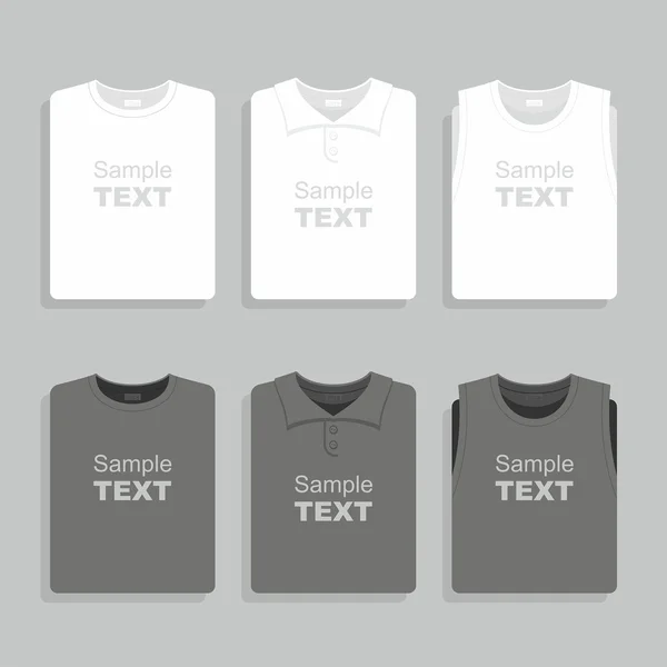 Conjunto de camisetas plegadas — Vector de stock