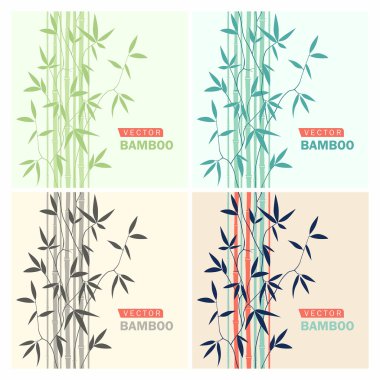  Bamboo,vector illustration clipart