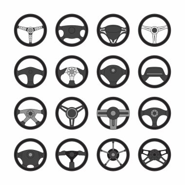 direksiyon simidi Icons set