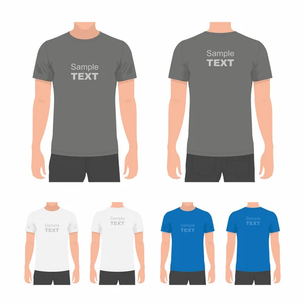 男性 t シャツ デザイン テンプレート — ストックベクタ