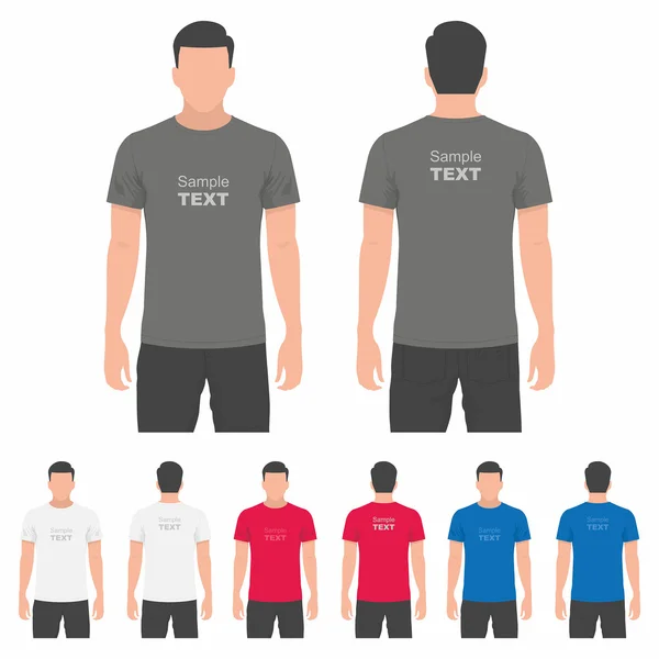 男性 t シャツ デザイン テンプレート — ストックベクタ