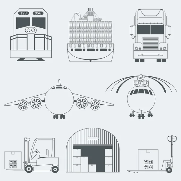 Icone Spedizione e Logistica — Vettoriale Stock