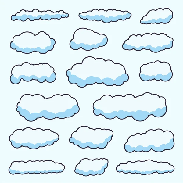 White clouds set — Stock Vector