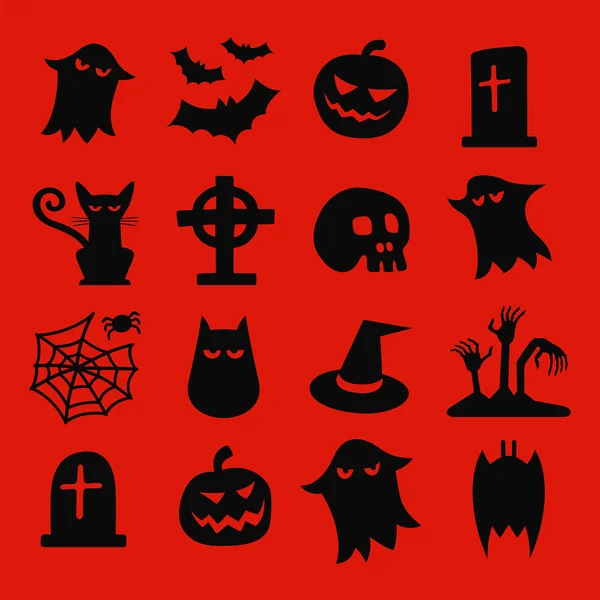 Halloween pictogrammen instellen — Stockvector