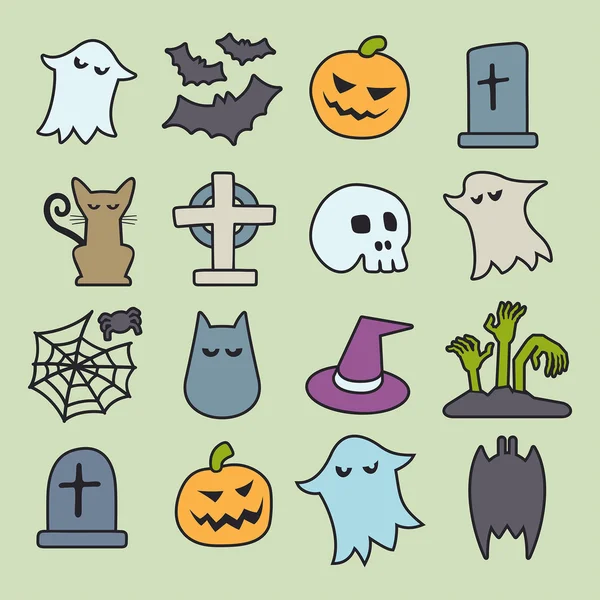 Halloween pictogrammen instellen — Stockvector