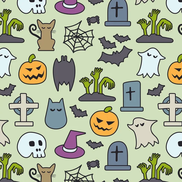 Vector naadloze halloween patroon — Stockvector