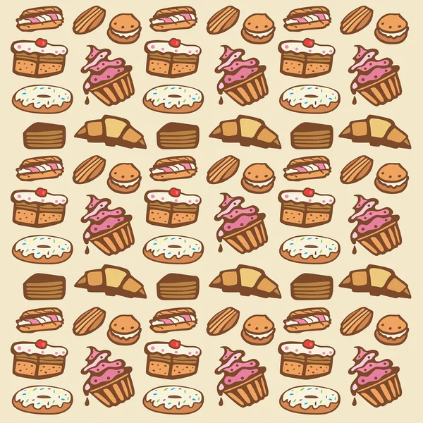 Cupcake naadloze patroon — Stockvector