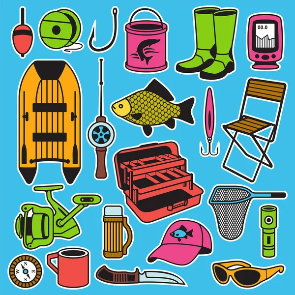 Fishing Icons — Stock Vector