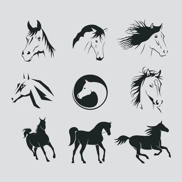 Horse logo set — Stock Vector