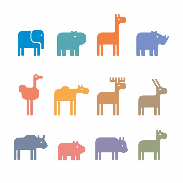 Ensemble d'animaux silhouette — Image vectorielle
