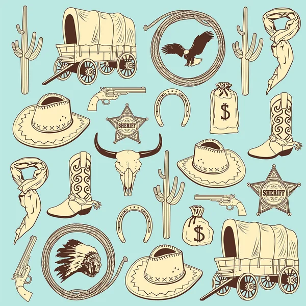 Cowboy naadloze patroon — Stockvector