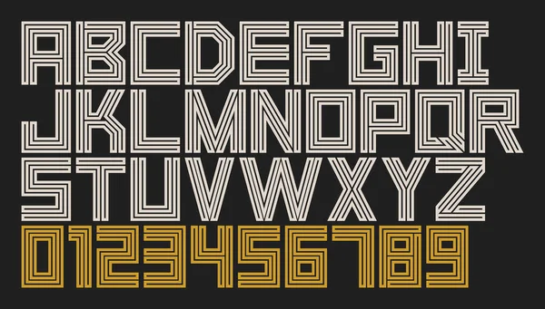 Lineair Lettertype Minimalistisch Alfabet Met Dunne Lijnen Vlakke Stijl — Stockvector