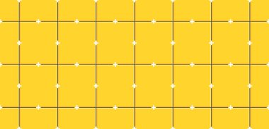 Sarı seramik fayanslar ve duvarda plastik haçlar. Seramik fayansların pürüzsüz deseni.