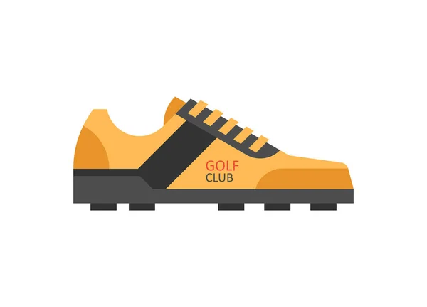 Chaussures Golf Équipement Sport Golfeur Style Plat Isolé Sur Fond — Image vectorielle