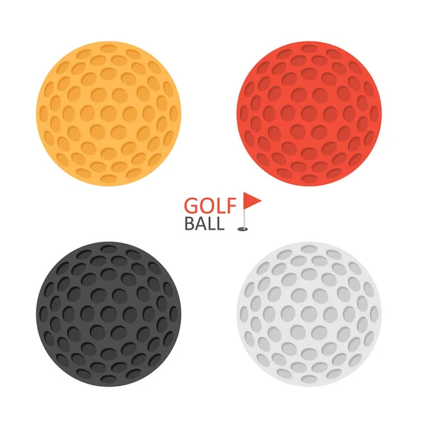 高尔夫球 高尔夫运动器材 平坦的风格 在白色背景下隔离 — 图库矢量图片