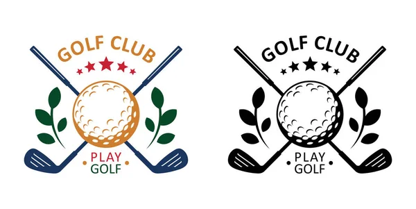 Logotipo Clube Golfe Equipamento Desportivo Golfe Estilo Plano Isolado Fundo — Vetor de Stock