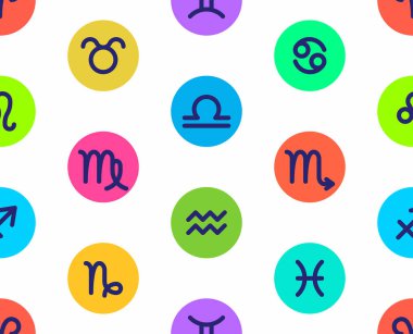 Zodyak işaretli kusursuz desen. Burç burcu işaretleri