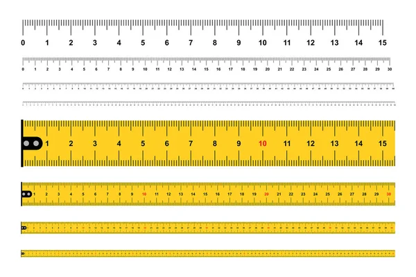 Maßstab Maßband Lineal 100 Messwerkzeug Isoliert Auf Weißem Hintergrund — Stockvektor