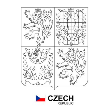 Çek Cumhuriyeti 'nin arması. beyaz arkaplanda izole