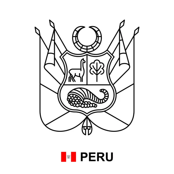 Herb Peru Izolowany Białym Tle — Wektor stockowy