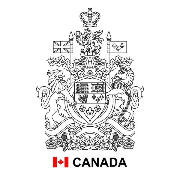 Coat Arms Canada Isolated White Background — Stock Vector