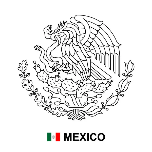 Escudo Armas México Aislado Sobre Fondo Blanco — Archivo Imágenes Vectoriales