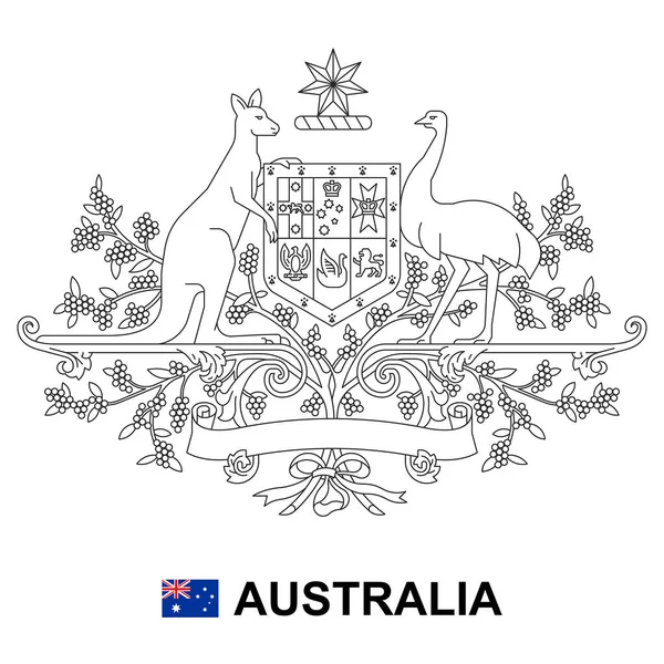 Coat Arms Australia Isolated White Background — Stock Vector