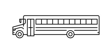 Okul servisi simgesi. Beyaz arka planda izole edilmiş. Düz tasarım