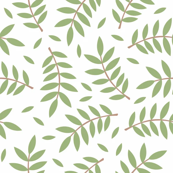 Pattern of twigs with leaves — Stock Vector