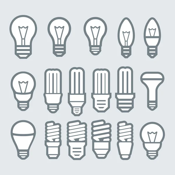 전구들. 불록 아이콘 세트 — 스톡 벡터