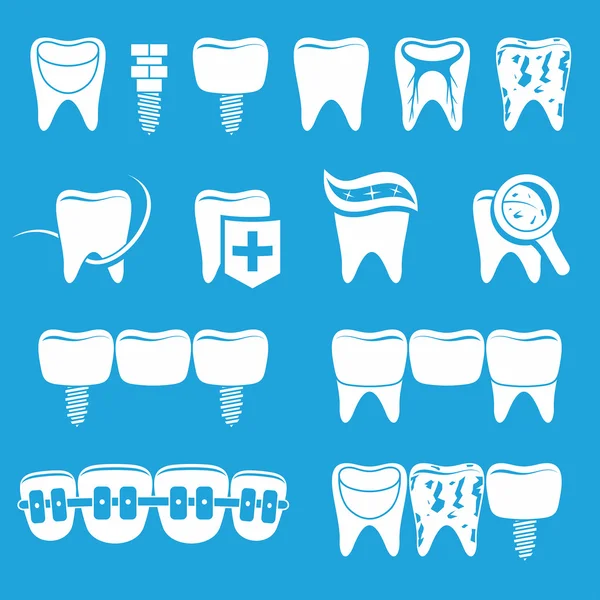 Vektor-Set von Zahnarzt-Symbolen — Stockvektor