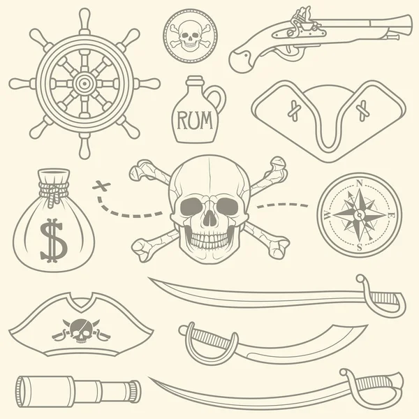 Conjunto de piratas — Vector de stock