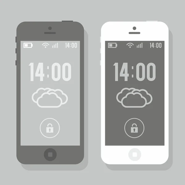Akıllı telefonlar siyah ve beyaz
