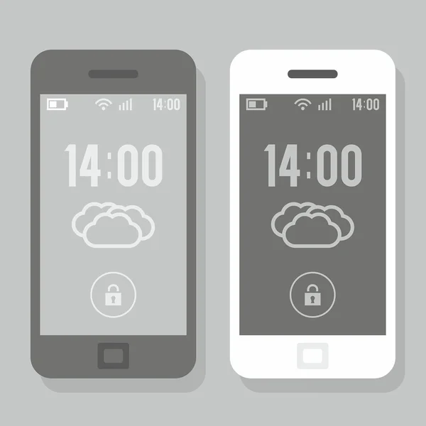 Смартфоны черно-белые — стоковый вектор