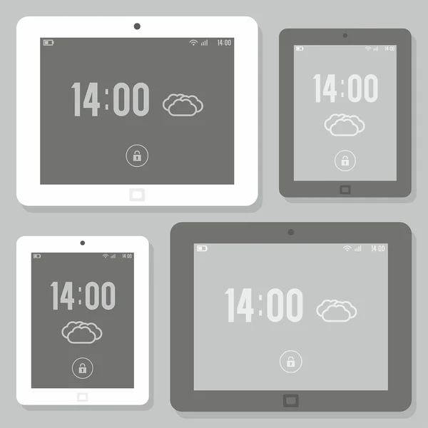 Tablet PC mockup set — Stockvector