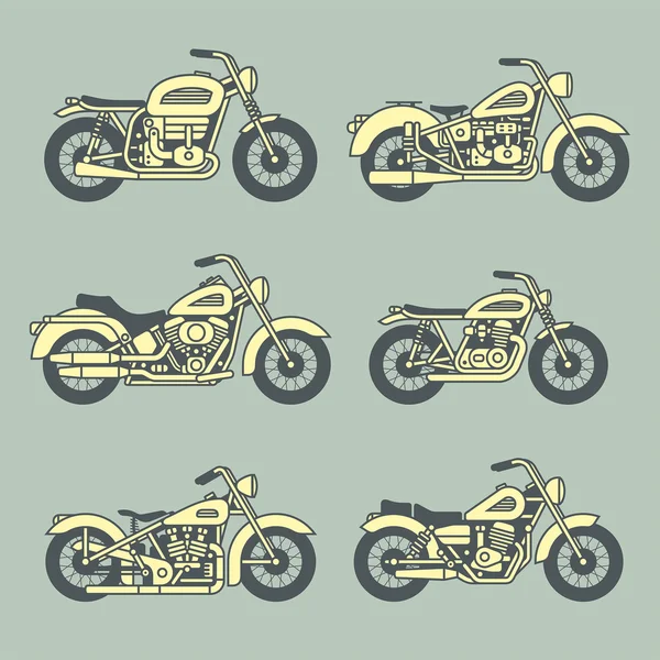 Conjunto de iconos de motocicleta — Archivo Imágenes Vectoriales