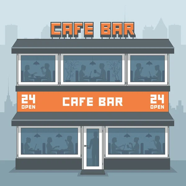 Edificio Café — Vector de stock