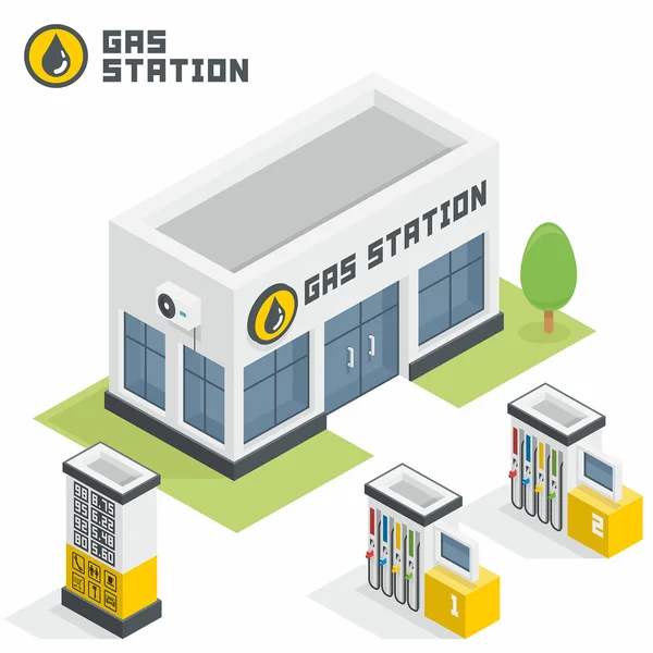 Bâtiment station service — Image vectorielle