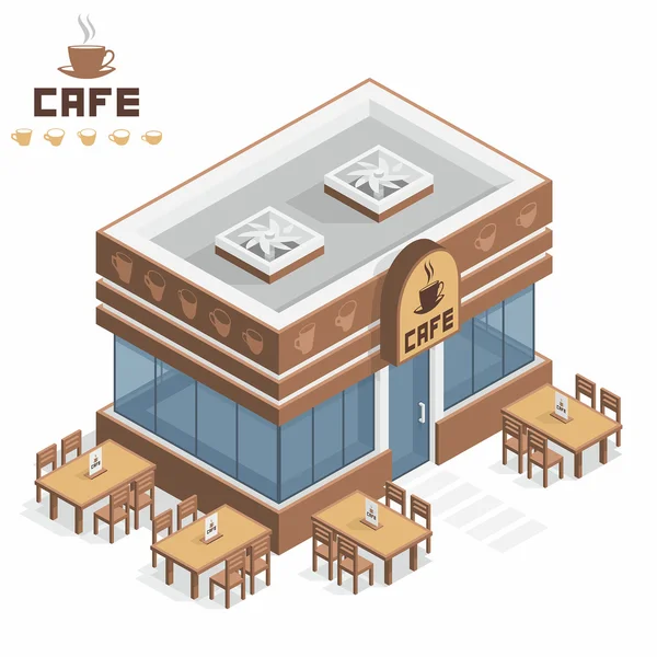 Edificio Café — Vector de stock