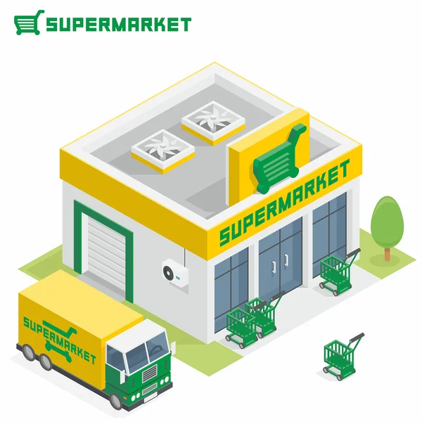 Supermarkt gebouw — Stockvector