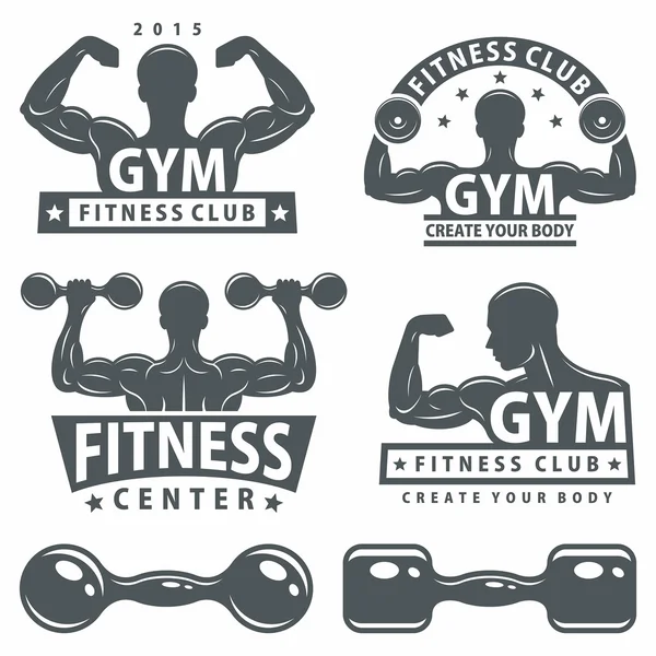 Gym emblemen Set — Stockvector