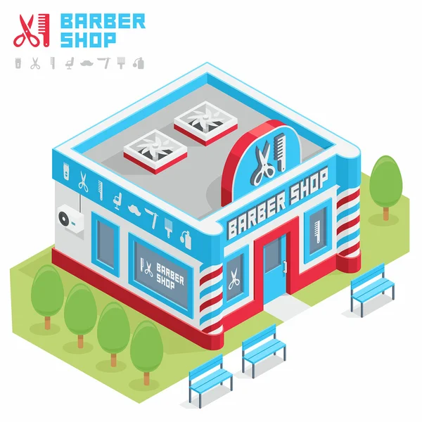 Barber shop building — Stock Vector