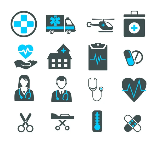 Definir ícones de medicina —  Vetores de Stock