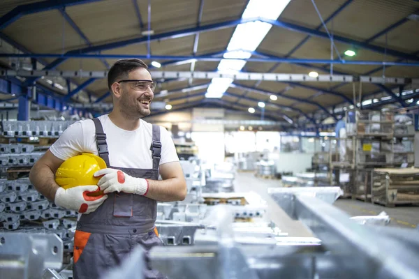 Industria Industrial Fábrica Producción Trabajador Trabajador Empleado Hombre Varón Hardhat —  Fotos de Stock