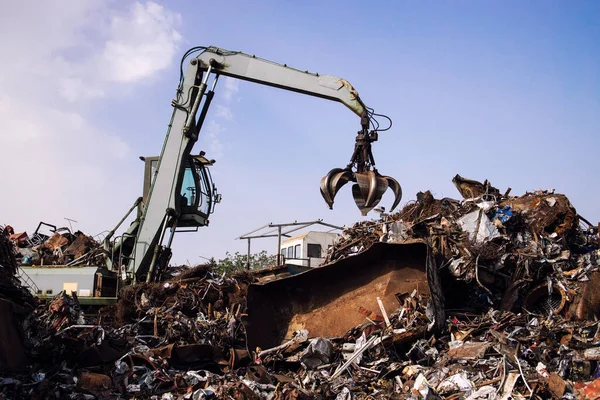 Industrielles Altmetallrecycling Auf Schrottplatz — Stockfoto