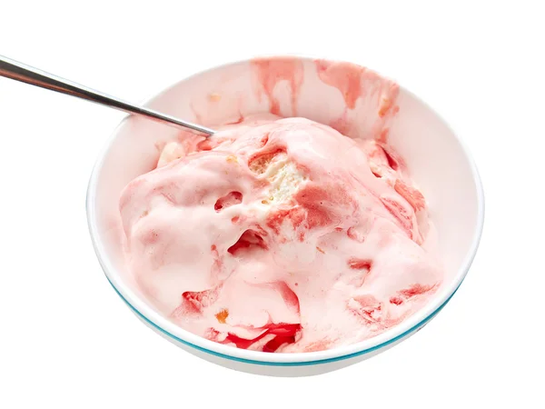 Ice cream in a white bowl — Stock Photo, Image