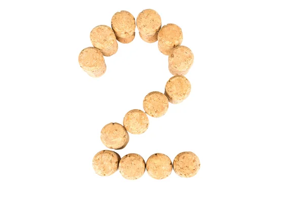 Number two of wine corks — Stock Photo, Image